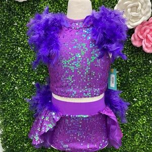 Balera Purple Sequin Kids Dance Costume